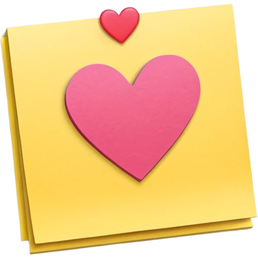 sticky note with a heart emoji style emoji
