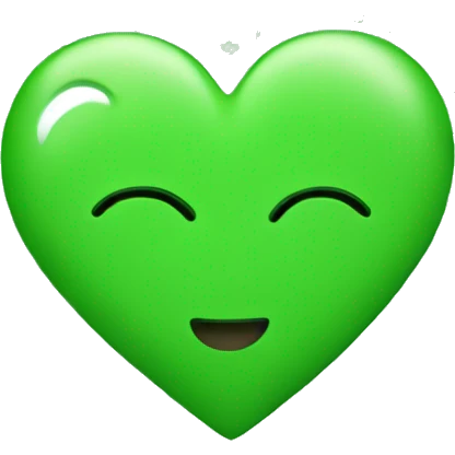 green heart with emojis emoji