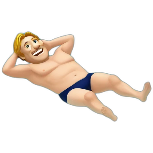 Gérard Depardieu swiming to the beach emoji