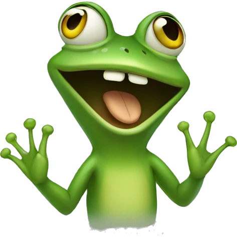 Frog singing  emoji