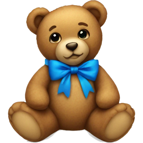 Teddy bear with blue bow emoji