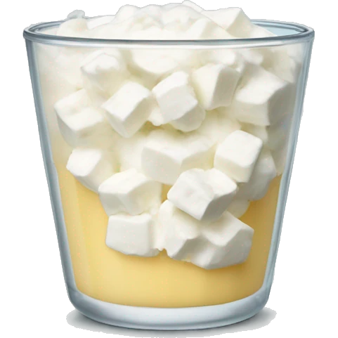 Cottage cheese in a glass cup emoji