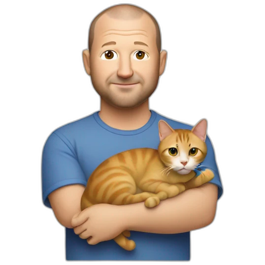 jony ive holding a cat emoji