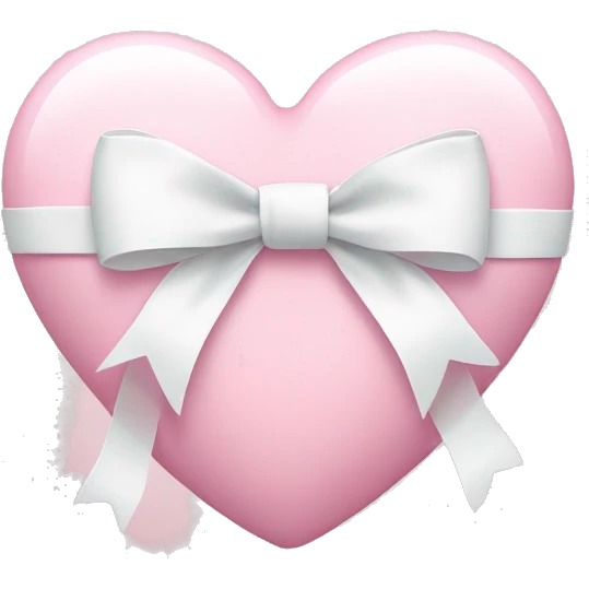 Pastel pink heart with white bow emoji