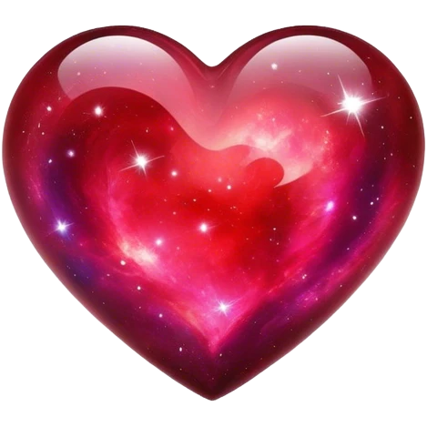 Crimson glass galaxy heart  emoji