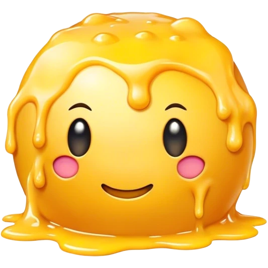 Bright yellow melting cheese ball without face emoji
