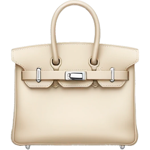Birkin beige bag with silver hardware  emoji