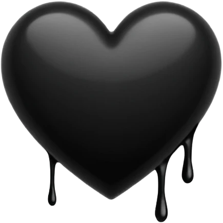 black ink blob heart emoji with ink streaks, isolated on white background, grunge, like pen stroke, flat emoji