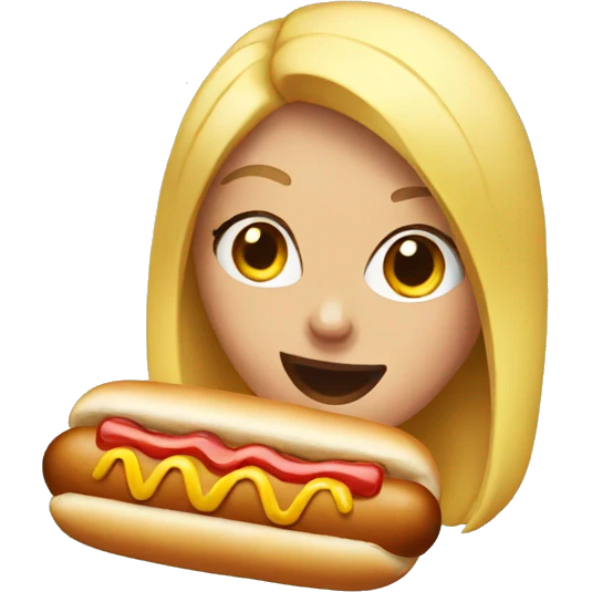 Girl that eat hot dog emoji