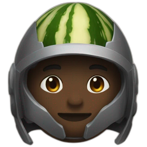 🧑🏿‍🦲mit Melone als Helm emoji
