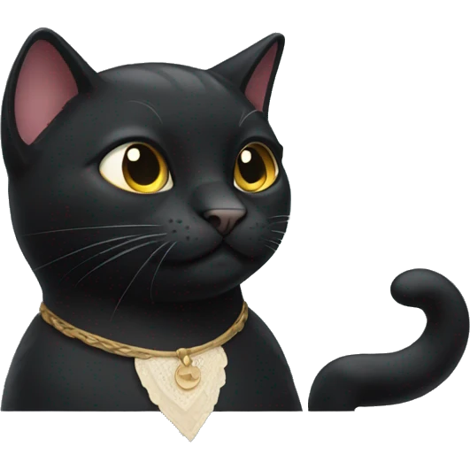 Black cat with chapca emoji