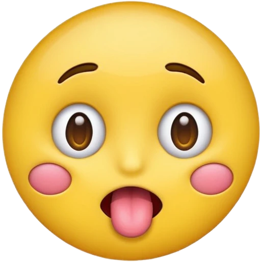 Makes an emoji stickers that looks funny with tongue out and the eyes are pointing on the edge of the nose emoji