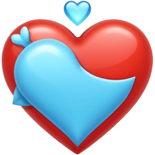 corazon celeste con destellos emoji