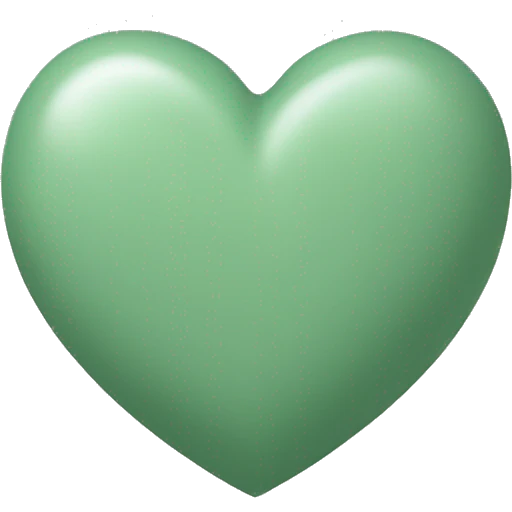 Sage green colored heart emoji