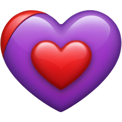 Purple and red heart  emoji