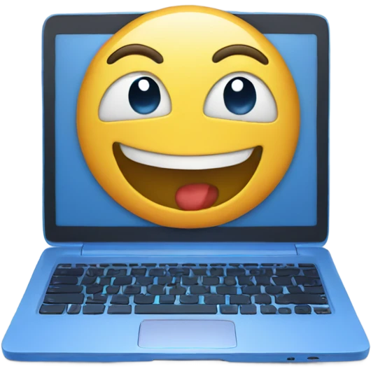 Laptop BLUE Very happy  emoji