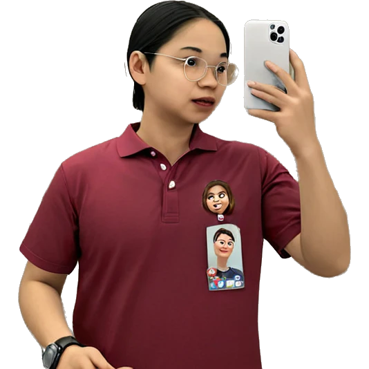 selfie in bathroom mirror emoji