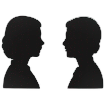 two people in silhouettes talking to each other emoji