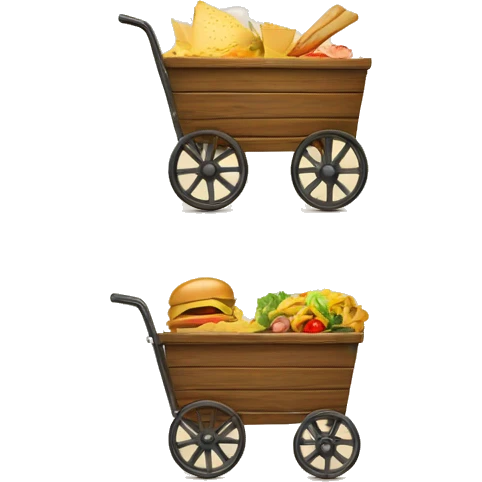 Cart menu one page vertical stay on wood holder emoji