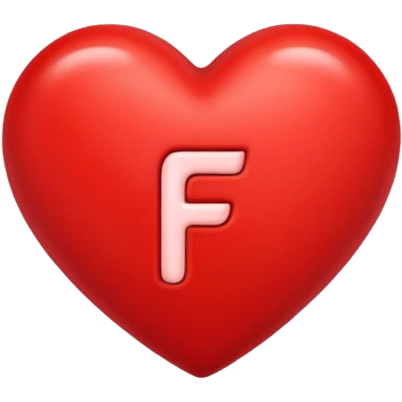 un corazon rojo CON LA LETRA F EN EL CENTRO emoji