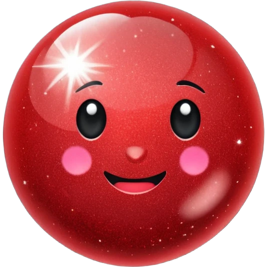 glitter bolinha vermelha pequena emoji