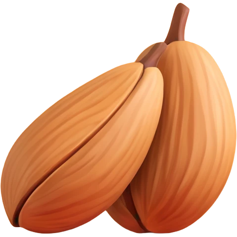 almond nut, no shell, realistic emoji