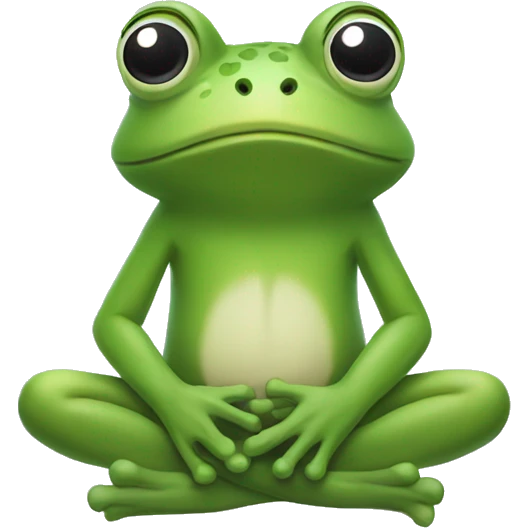 A frog meditating with its eyes closed  emoji