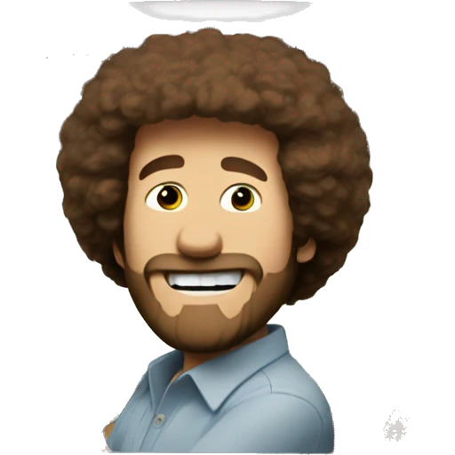 bob ross in car emoji