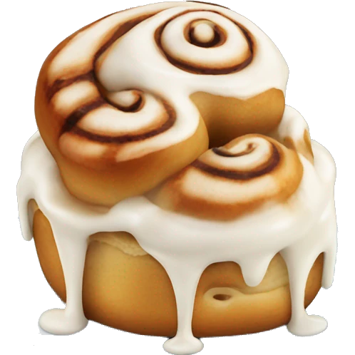 cinnamon roll with frosting on top melting emoji
