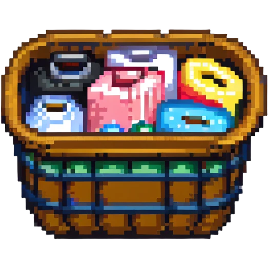 clothes basket with laundry emoji