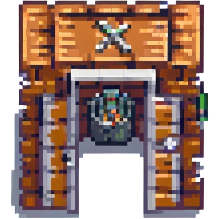 jail with an X sign, retro and minimal, pixel art style emoji