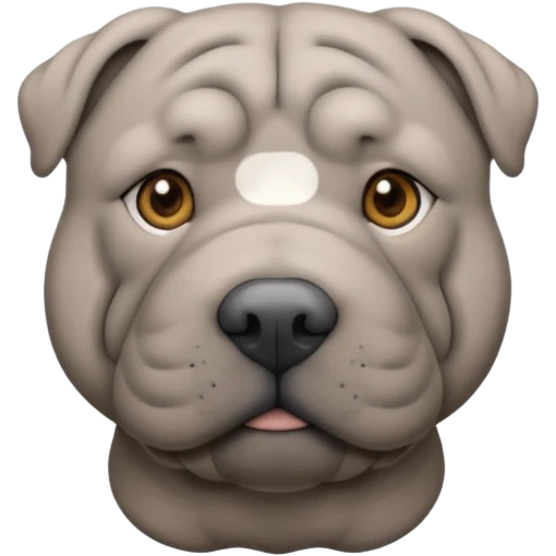 Grey blue shar pei with hazel eyes emoji