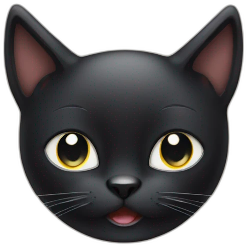 Cheeky Black cat winking with one eye emoji
