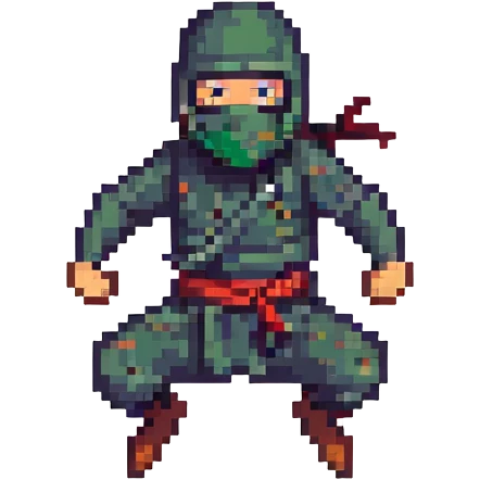 masked ninja jumping emoji