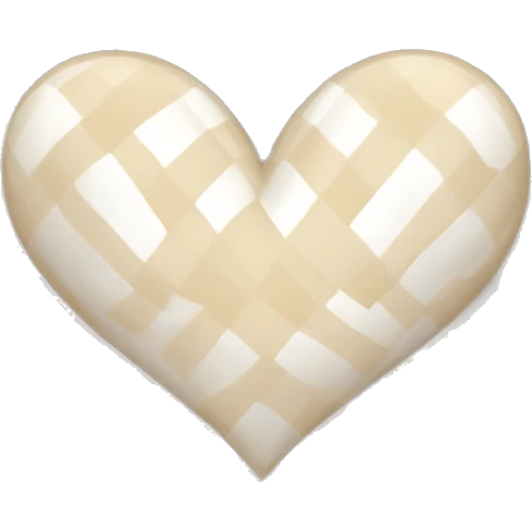 Checkered heart beige and white emoji
