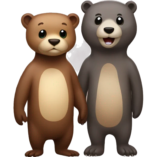 Otter and bear emoji