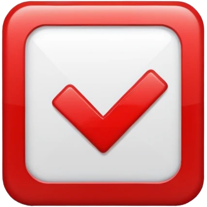 a red checkmark with a square emoji