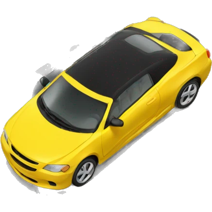 yellow car parking in a parking lot emoji