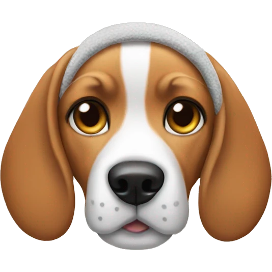 A beagle wearing a cat ear headband  emoji