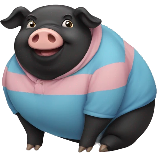 Fat black pig emoji