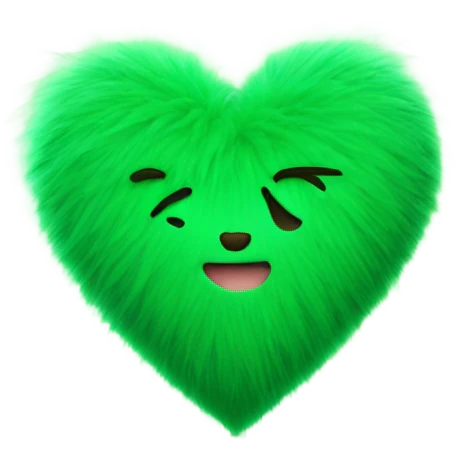 Green furry heart  emoji