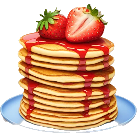 Strawberry topped pancake stack emoji