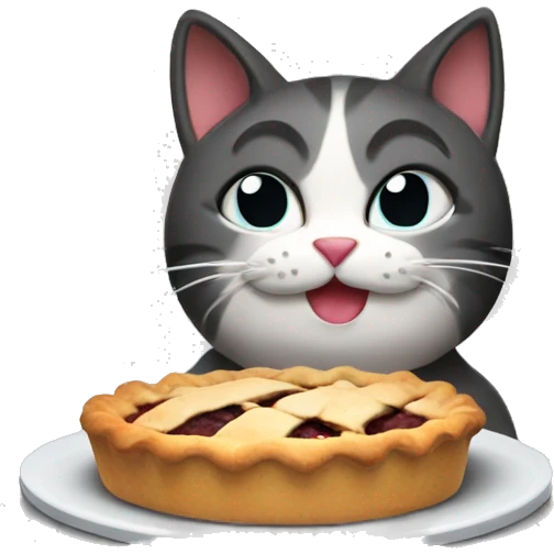 Cat baking pie emoji