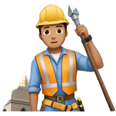 steeplejack man lightning strike on a church spire emoji