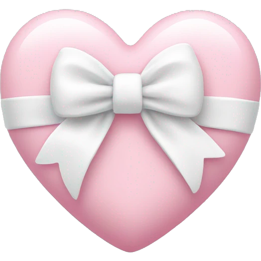 Pastel pink heart with white bow emoji