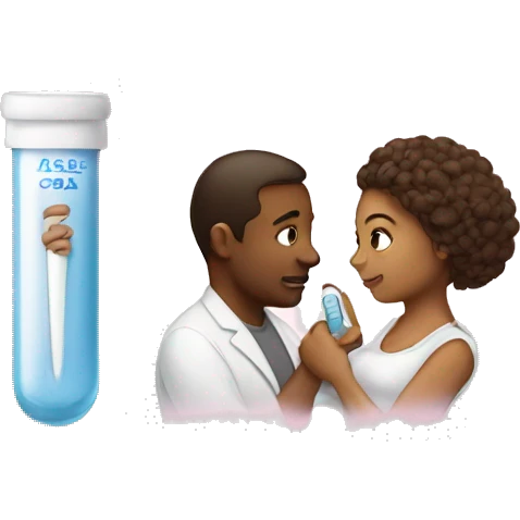 couple looking at pregnancy test emoji