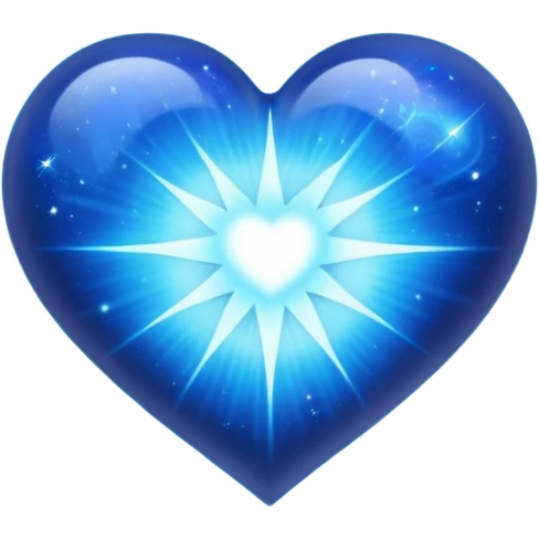 Radiantly Blue cosmic heart emoji