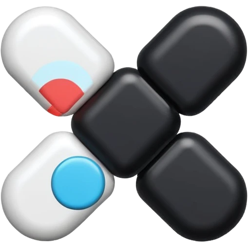 Minimalistic futuristic white&black pills pack emoji, black and white, flat vector design, high-tech clean UI icon emoji
