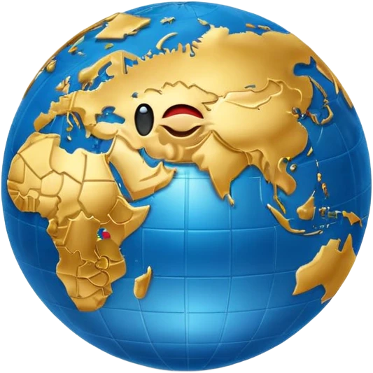 Create a realistic emoji of a text flying around an earth ball. the text includes multiple languages or language signs emoji