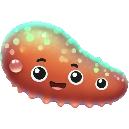 Baby Kawaii neon glitter sea cucumber emoji    emoji